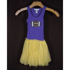Jannuzzi Girl's Football Dress Purple Tank with Gold Tulle Skirt Size 3